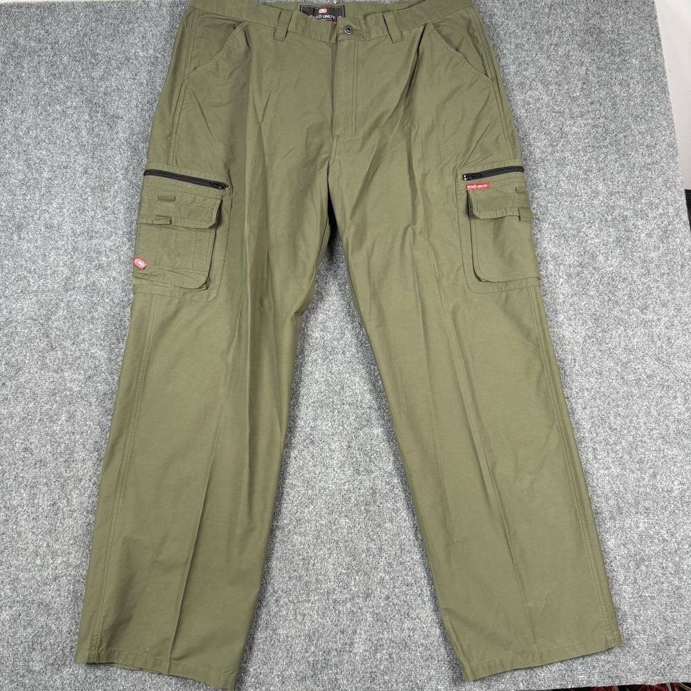 🦏 Vintage Ecko Unltd Cargo Pants Men 42x32 Green Baggy Y2K Skate Streetwear 90s